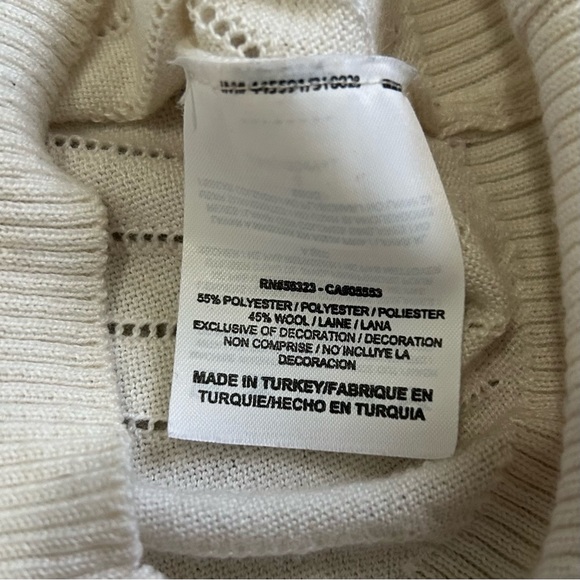 Women's Nike Golf Knit Short-Sleeve Wool-Blend Zip-Up Cardigan Cream Size Small - Picture 11 of 11